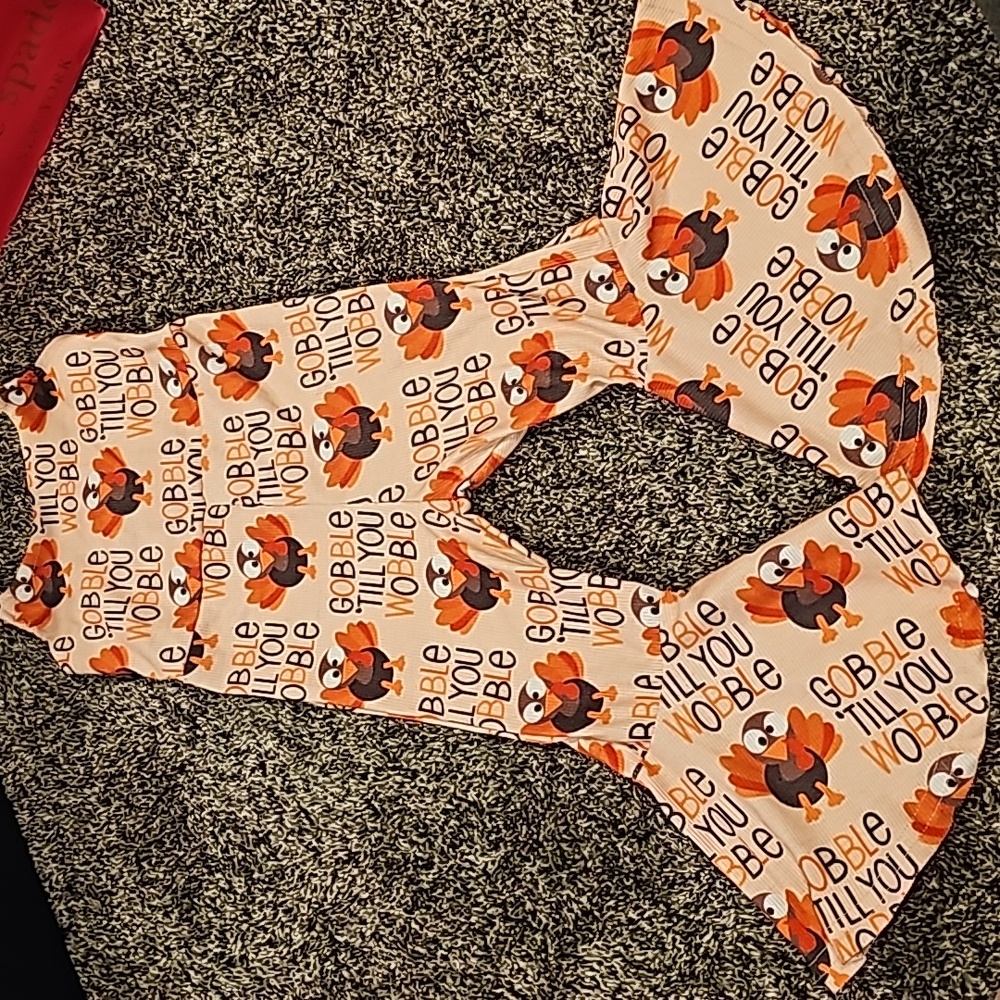 GOBBLE Turkey bell bottoms rompers